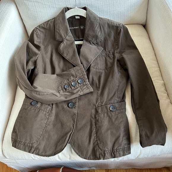 Banana Republic Army Green Blazer Size Medium - Picture 4 of 7